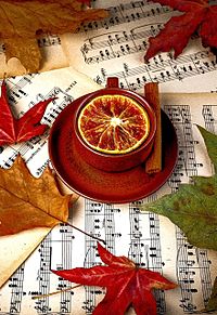 雰囲気 秋 紅葉 ホットドリンク 楽譜 背景の画像(ホットドリンクに関連した画像)