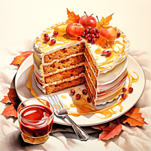 秋色 ケーキ スイーツ 紅葉 ゆめかわ 雰囲気