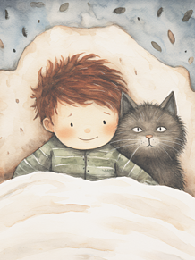 水彩画 メルヘン かわいい おやすみ 猫の画像(水彩に関連した画像)