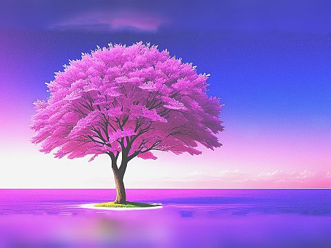 桜 幻想的 風景画 空 サクラ ファンタジーの画像(プリ画像)
