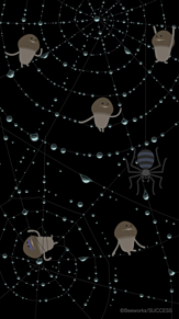 雫と蜘蛛の巣の画像(なめこSEASONSに関連した画像)