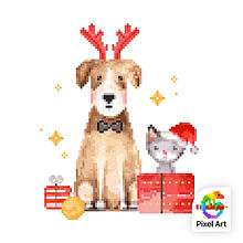 クリスマスの犬と猫の画像(犬と猫に関連した画像)