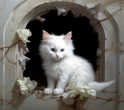 子猫 白猫 かわいい ネコ 毛玉 癒しの画像 プリ画像