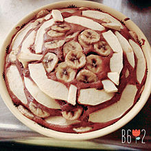 バナナリンゴケーキ笑の画像(ホットケーキに関連した画像)