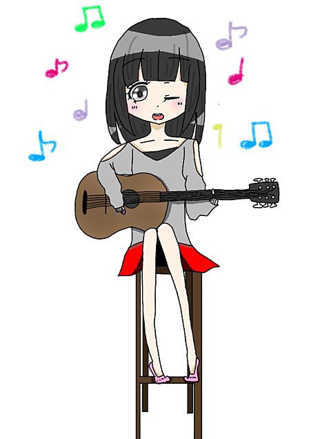 ギターを弾く女の子の画像(プリ画像)