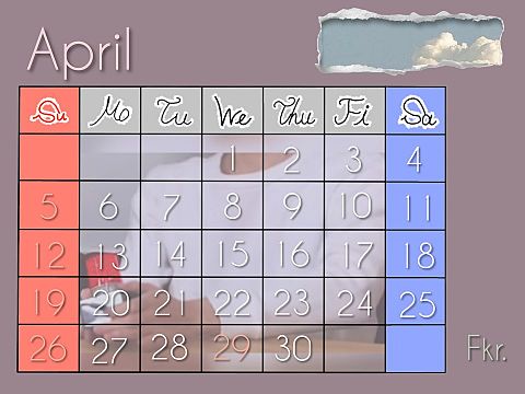  April calendarの画像(プリ画像)