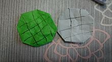 おひなさまと手作りメロンパン折り紙での画像(メロンパンに関連した画像)