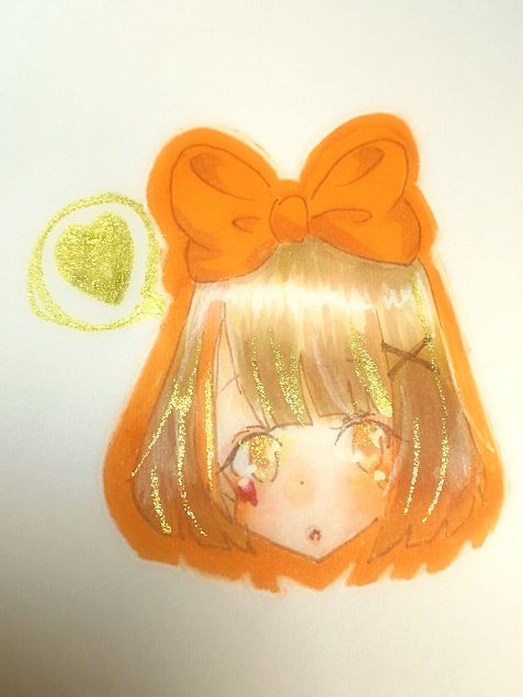 オレンジ色の女の子の画像(プリ画像)