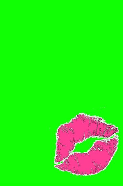 壁紙 リップ キスマーク 黄緑 ネオンの画像(プリ画像)