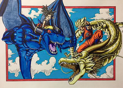 シュウとブルードラゴン＆悟空と龍拳の画像(プリ画像)