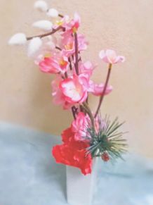 新春の花飾りの画像(造花に関連した画像)