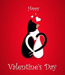 Happy Valentine's Day😻猫さんの画像(カップル イラストに関連した画像)