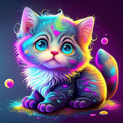虹色ネコの画像 プリ画像