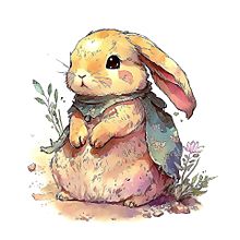 ウサギさん🐇水彩画の画像(ウサギに関連した画像)
