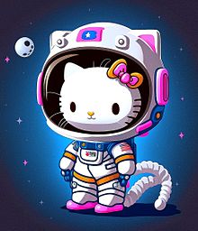 キティ風 宇宙飛行士🧑‍🚀の画像(キティ イラストに関連した画像)