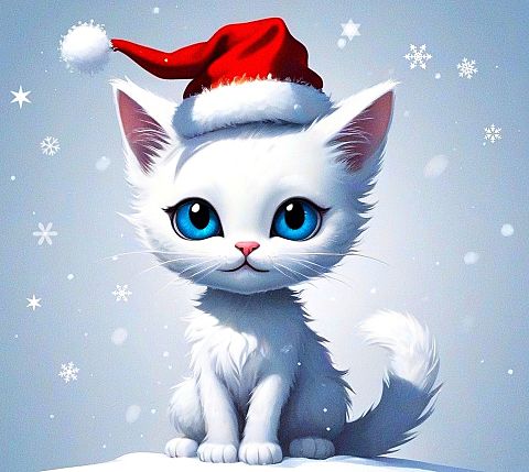 クリスマス/猫/ねこ/ネコ/かわいい/子猫の画像 プリ画像