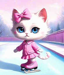 猫/ねこ/ネコ/かわいい/AI画像/スケートの画像(猫 かわいいに関連した画像)