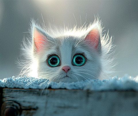猫の日/子猫/かわいい/白猫/覗く/ねこの画像 プリ画像