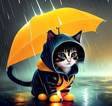 梅雨時/雨降り/猫/ネコ/子猫/かわいい/憂鬱 プリ画像