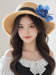 可愛い女性　麦わら帽子　フリー素材 AI生成　meituの画像(帽子に関連した画像)