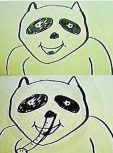 パンダとゾウを描いてみたの画像(プリ画像)