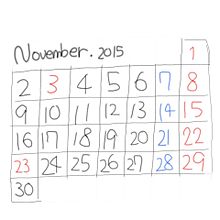 カレンダー 11月 2015