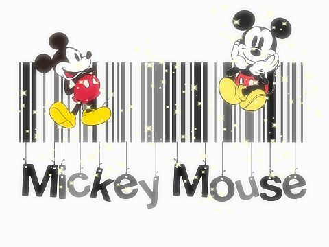 ミッキーマウス バーコード加工の画像 プリ画像