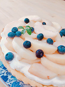 サスケの誕生日ケーキ 〈桃タルト〉の画像(ｻｽｹに関連した画像)