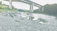 静かに流れる川の画像(流れに関連した画像)
