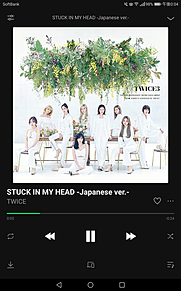 TWICE　〜STUCK IN MY HEAD〜　音楽アプリ風の画像(HEADに関連した画像)