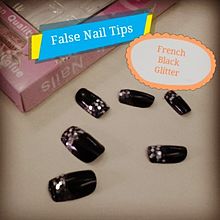  Black Glitter false nail tips の画像(Tipsに関連した画像)