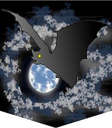 【JPG-マ（L0005-xx）】　紋章　》淡い月夜とコウモリの画像(コウモリ イラストに関連した画像)