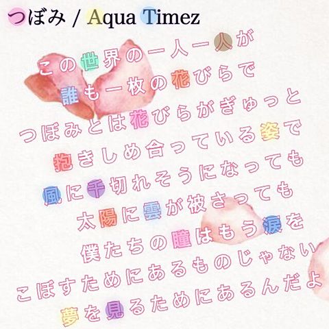 つぼみ / Aqua Timezの画像(プリ画像)