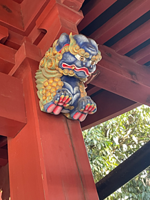 大杉神社　可愛い獅子の画像(#愛に関連した画像)