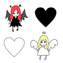 天使と悪魔 イラスト ゆめかわいいの画像1点 完全無料画像検索のプリ画像 Bygmo