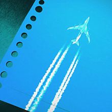 青色ルーズリーフの画像(飛行機雲に関連した画像)