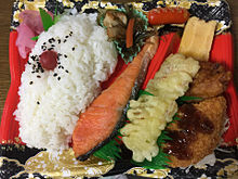 お弁当 シャケ 天ぷら コロッケ カリカリ梅 ご飯の画像(カリカリに関連した画像)