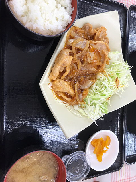 茨城県水戸市 高久 豚の生姜焼き定食 500円の画像 プリ画像