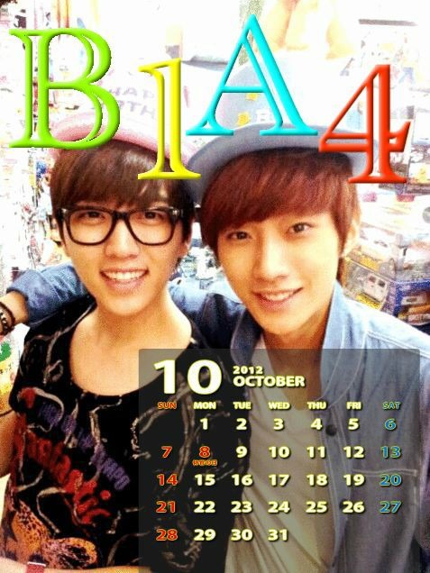 B1A4 2012/10 カレンダーの画像(プリ画像)
