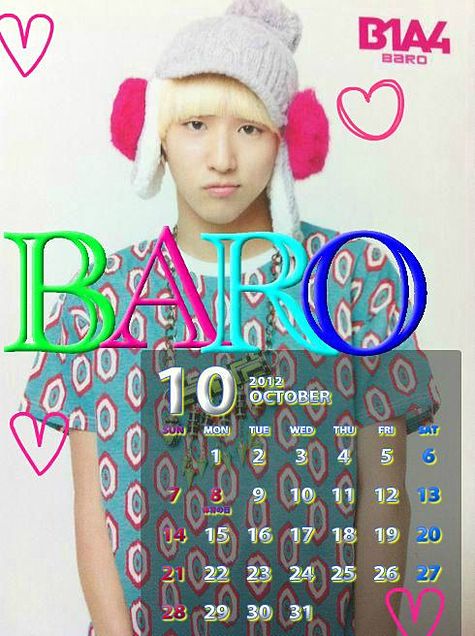 B1A4 BARO 2012/10 カレンダー リク返の画像(プリ画像)