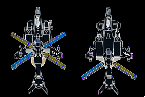 可変戦闘機オーロランの固定翼から回転翼形態への変形概念図の画像 プリ画像